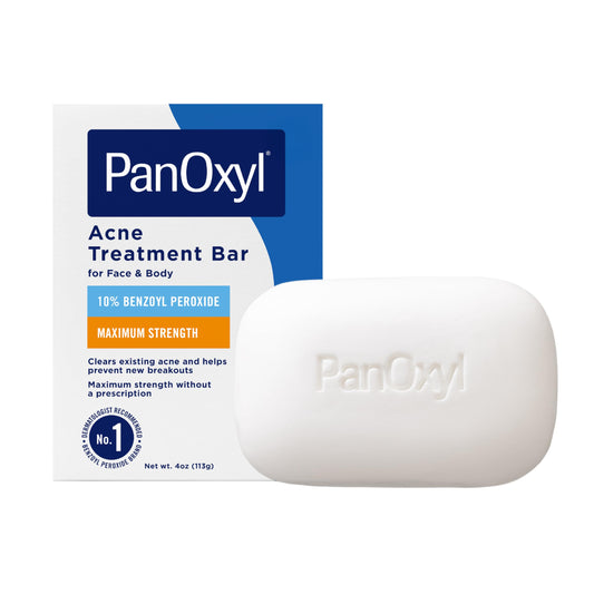 PanOxyl Acne Treatment Bar with 10% Benzoyl Peroxide, Maximum Strength Bar Soap for Face, Chest and Back, Benzoyl Peroxide Soap Body Wash, Vegan, Beauty and Personal Care PanOxyl Default Title