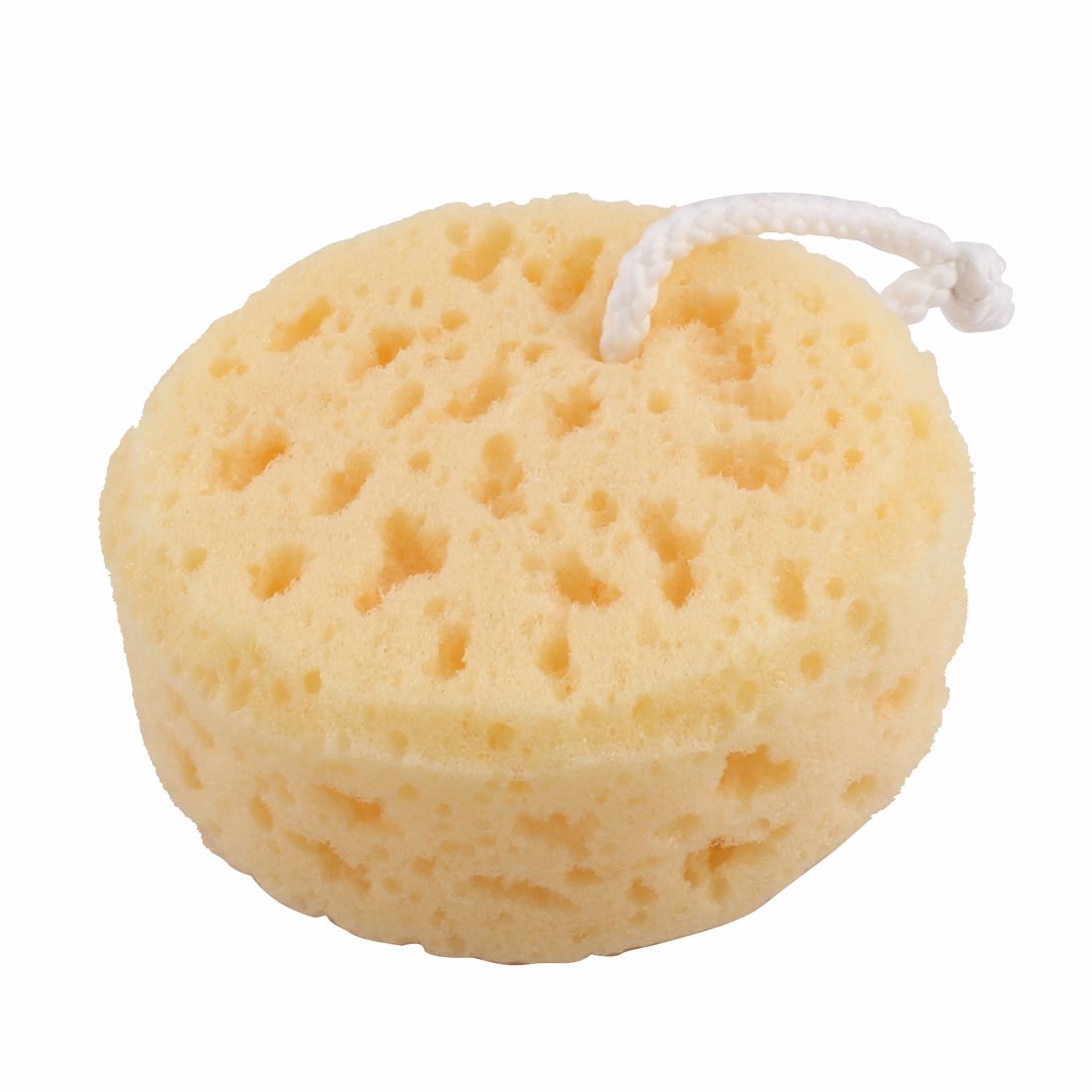 Ruilogod Sponge Dorm Bathroom Bath Round Design Body Shower Pouf Scrubber Light Yellow (id: 900 23f a9c 97d 38d Beauty and Personal Care Ruilogod