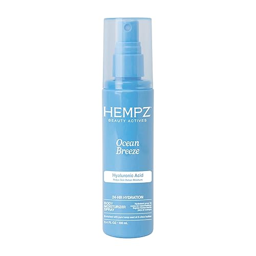 Hempz Ocean Breeze Body Moisturizer Spray, Hydrating Lightweight Mist with Hyaluronic Acid, Travel Friendly, 3.4 fl.oz. Beauty & Personal Care Hempz