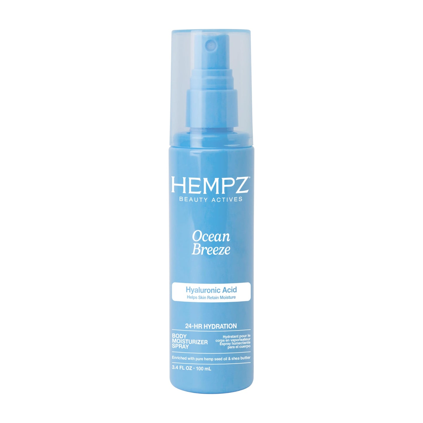 Hempz Ocean Breeze Body Moisturizer Spray, Hydrating Lightweight Mist with Hyaluronic Acid, Travel Friendly, 3.4 fl.oz. Beauty & Personal Care Hempz