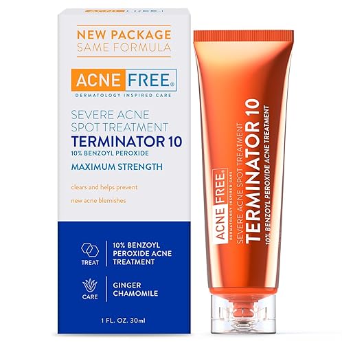 AcneFree Terminator 10 Acne Spot Treatment with Benzoyl Peroxide 10% Maximum Strength Acne Cream Treatment, 1 Ounce - Pack Of 1 Beauty & Personal Care AcneFree