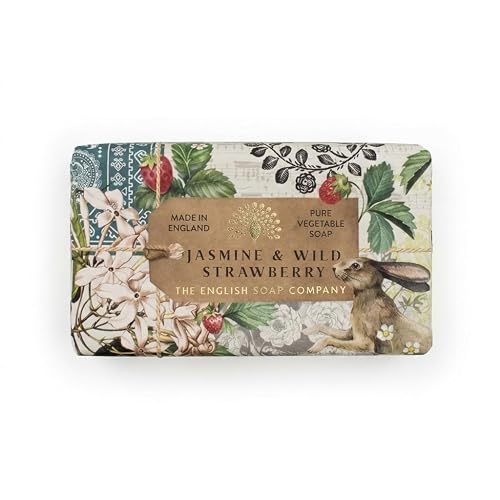 The English Soap Company Anniversary Edition Jasmine and Wild Strawberry Luxury Bar Soap Beauty & Personal Care The English Soap Company
