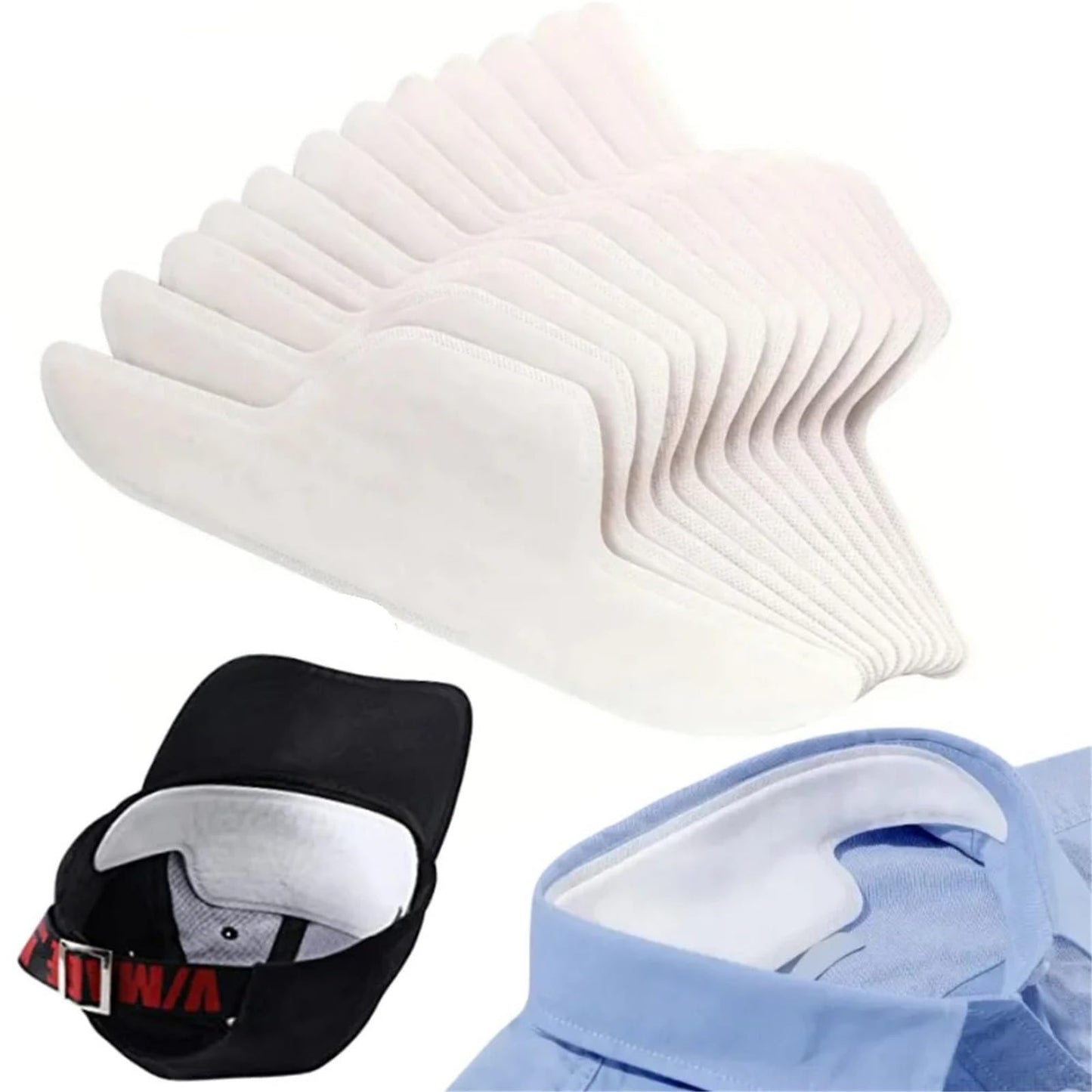 Cyyaog Collar Protectors for Shirts 60pcs Hats Sweat Pads Non-Woven Clothing Collars Stickers Moisture-Wicking Adhesive Liners Strips Beauty and Personal Care Cyyaog