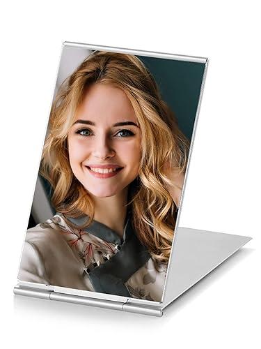 MIRRORNOVA Mirrornova Folding Mirror, Compact Ultra-Slim Small Portable Travel Size Makeup Mirror (Aluminum Shell, 3.3inch) Beauty & Personal Care MIRRORNOVA