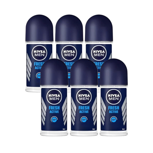 Nivea Men Fresh Active Roll-On Deodorant - 1.69 fl oz - Pack of 6 Beauty and Personal Care NIVEA
