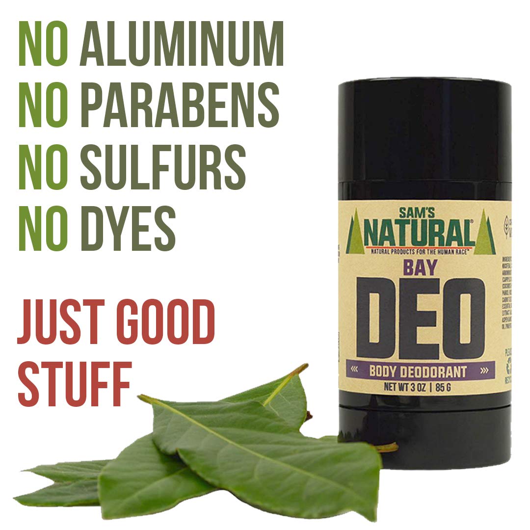 Sam’s Natural Deodorant - Bay - Aluminum Free DEO - No phthalates, parabens, sulfates, or dyes - Made in New Hampshire - For Men, Women, Unisex Beauty and Personal Care Sam's Natural