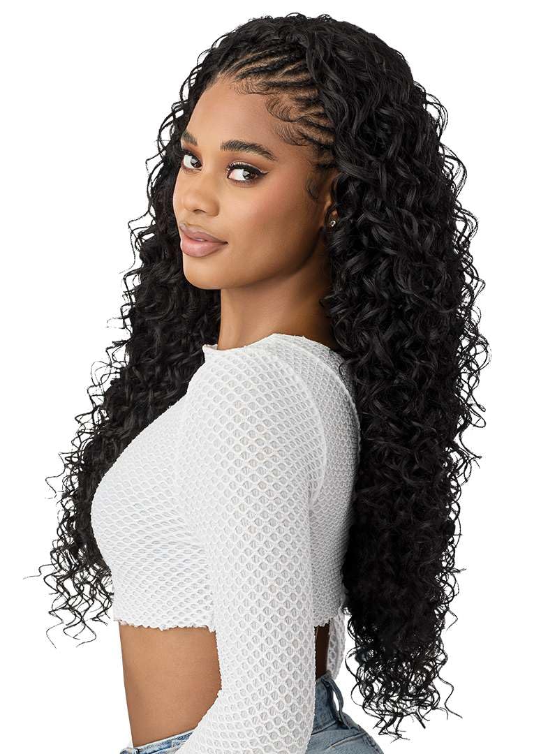 Outre Quick Weave Synthetic Half Wig - Solona (OFF BLACK 1B)