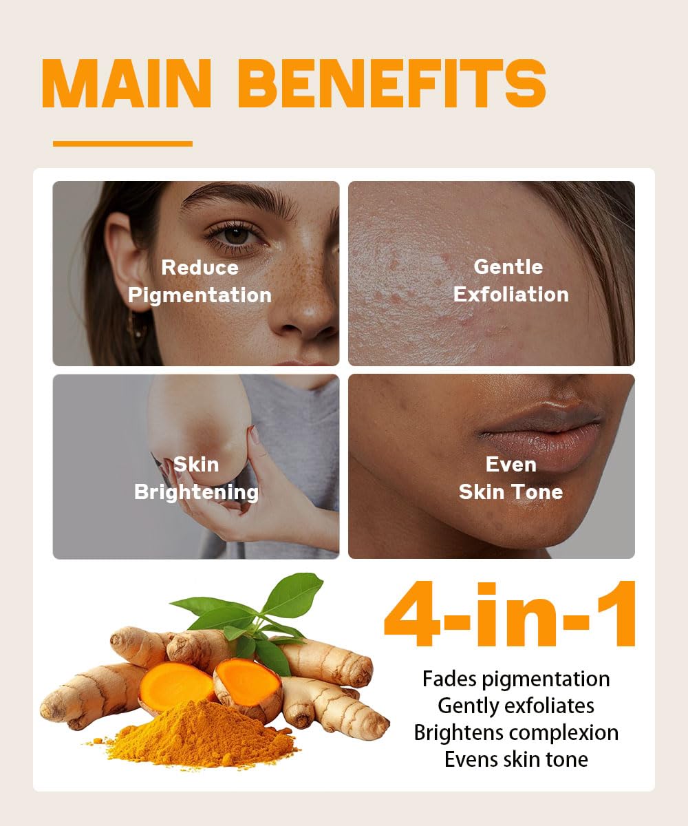 Sesamebaby Turmeric Kojic Acid Soap for Dark Spot, Brighten Skin Face and Body Cleanser with Shea Butter, Vitamin C, Moisturizing Natural Beauty & Personal Care Sesamebaby