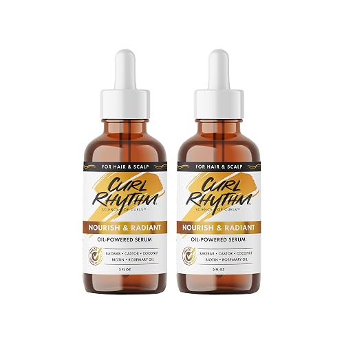 Curl Rhythm Nourish and Radiant Oil-Powered Serum - Nourishing Hair Oil - Non-Greasy Scalp Care - Hair Serum with Biotin for All Curl Types - 2 pc Beauty & Personal Care Curl Rhythm