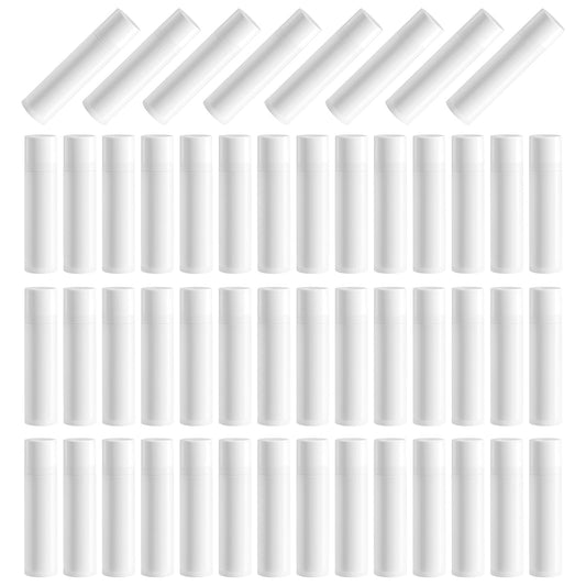 50 Pcs 5ml Empty Lip Balm Tubes, White Round Refillable Lip Balm Containers, Portable DIY Lipstick Cosmetic Tubes Reusable Empty Storage Tubes Beauty and Personal Care vipolish