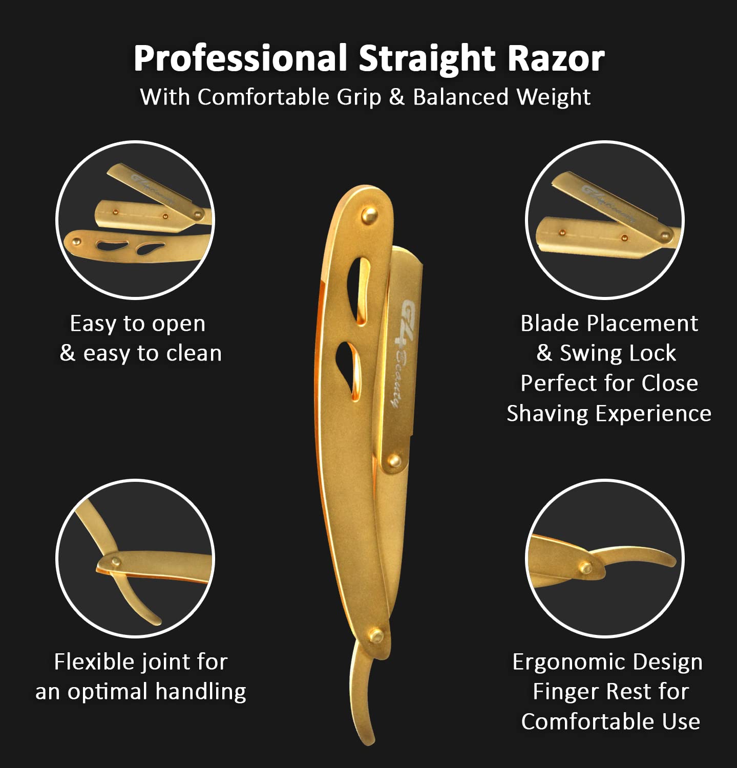 G4 Professional Straight Edge Razor for Men with 100-Pack Replaceable Derby Blades Barber Single Blade Shaving Razor -navajas para barbero Beauty and Personal Care G4 VISION