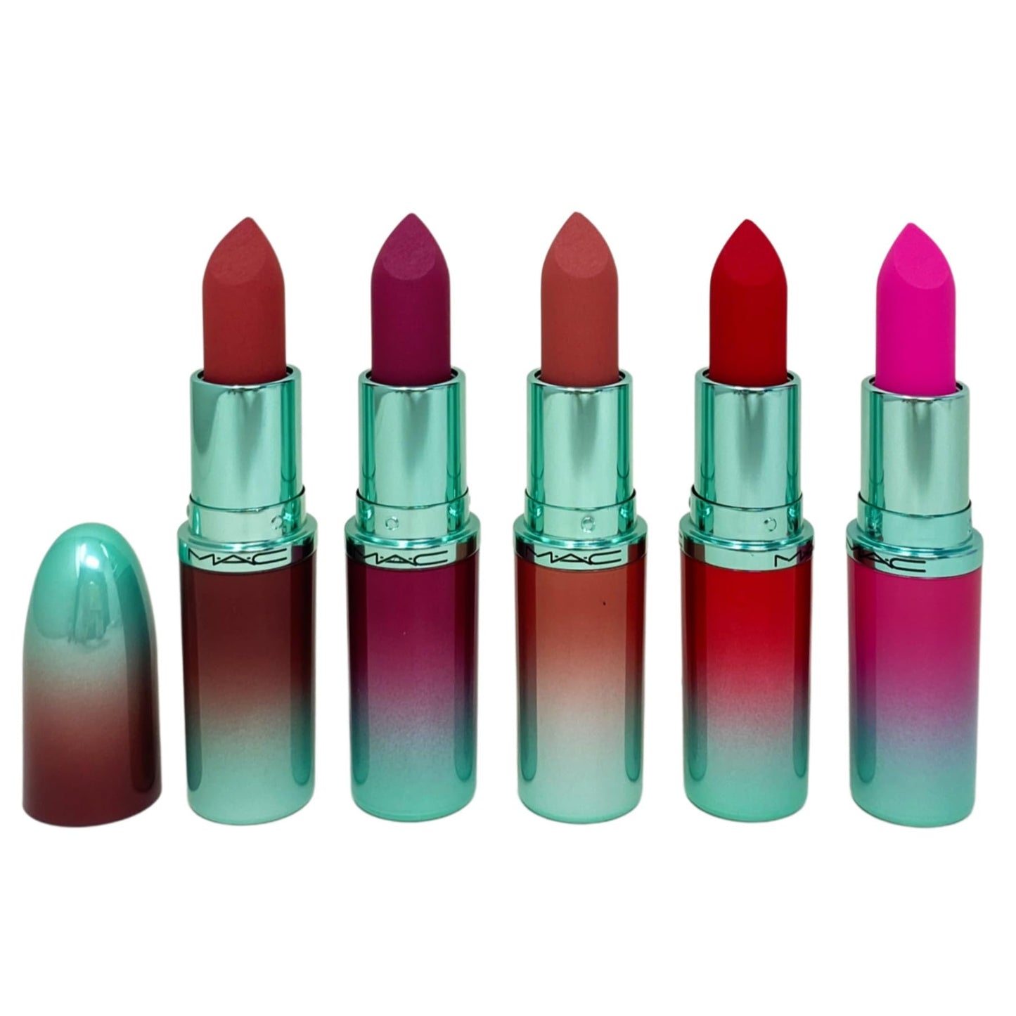 M·A·C Cosmetics Holiday Exclusive Less Is Bore 6 Piece Gift Set - 5 Full-Size M·A·Cximal Silky Matte Lipsticks + Purple Makeup Bag Beauty & Personal Care MAC