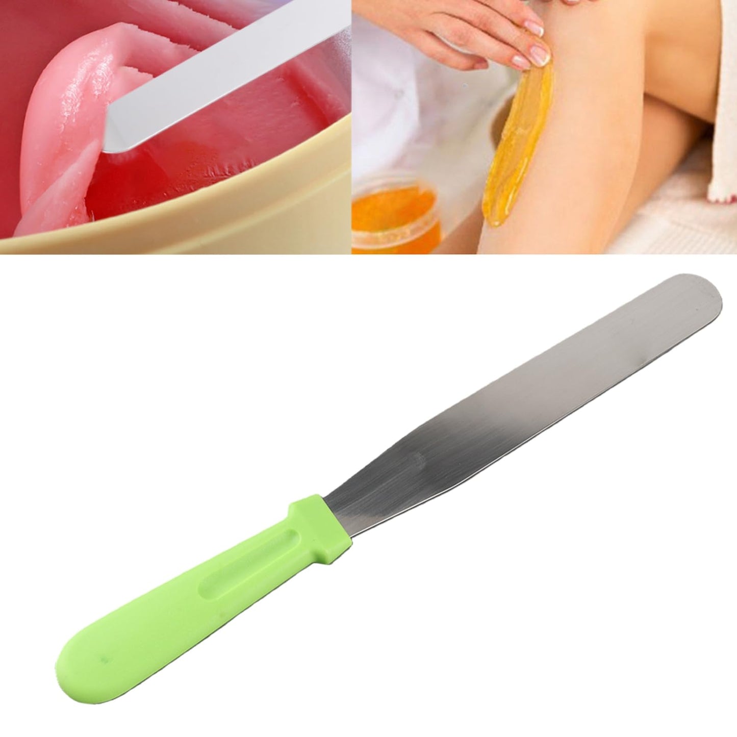 Wax Spatula, Wax Applicator Sticks with Ergonomic Handle 8 Inch Stainless Steel Hair Removal Spatula Straight Wax Mixing Knife for Home and Salon Use Beauty and Personal Care Ymiko