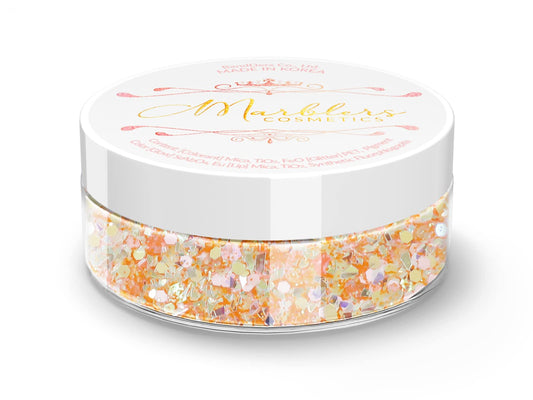 MARBLERS Mixed Shaped Face & Body Glitter [Orange] 0.18oz (5g) | Chunky | Chopped | Flake | Non-Toxic | Vegan | Cruelty-Free | Festival, Rave & Party Beauty & Personal Care MARBLERS