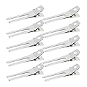 50pcs Hairdressing Double Prong Curl Clips, Wobe 1.8" Setting Section Hair Clips Metal Alligator Hairpins for Bow Great Pin Clip, Styling Salon Beauty & Personal Care Wobe