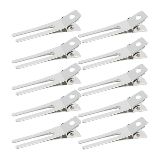 50pcs Hairdressing Double Prong Curl Clips, Wobe 1.8" Setting Section Hair Clips Metal Alligator Hairpins for Bow Great Pin Clip, Styling Salon Beauty & Personal Care Wobe