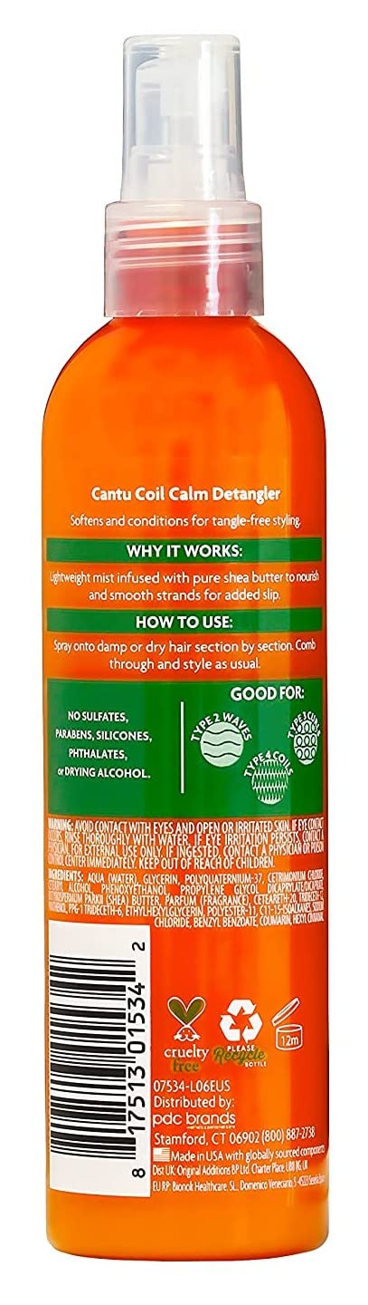 Cantu Shea Butter Detangler Coil Calm Spray 8 Ounce (Pack of 3) Beauty & Personal Care Cantu