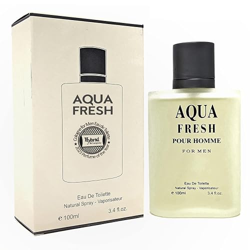 Hybrid & Company Aqua Fresh Cologne for Men Eau De Toilette Natural Spray Masculine Scent, 3.4 Fl Oz Beauty & Personal Care Hybrid & Company