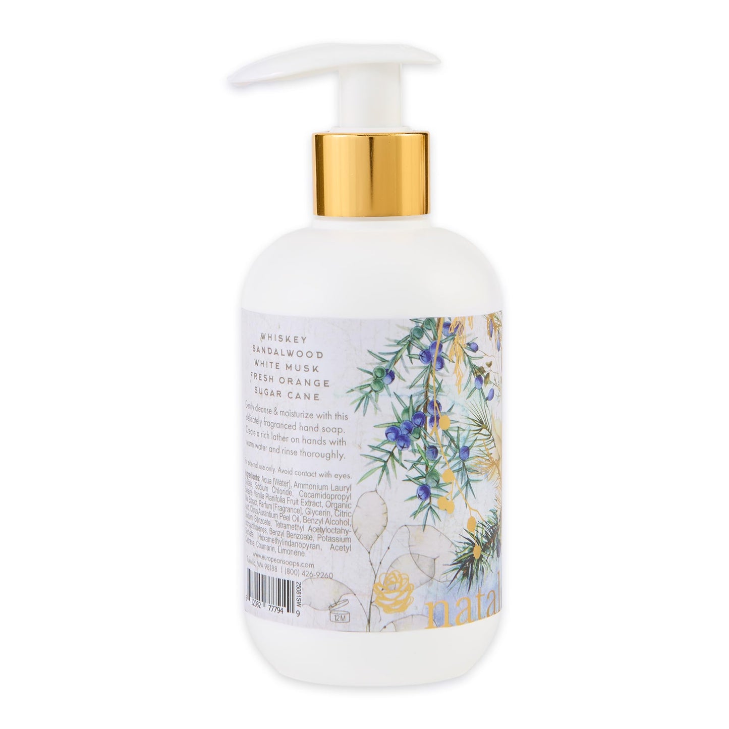 Via Mercato Natale 8.4 Fl Oz Italian Liquid Hand Soap, Subtle Fragrance, Spiced Whiskey Beauty & Personal Care Via Mercato