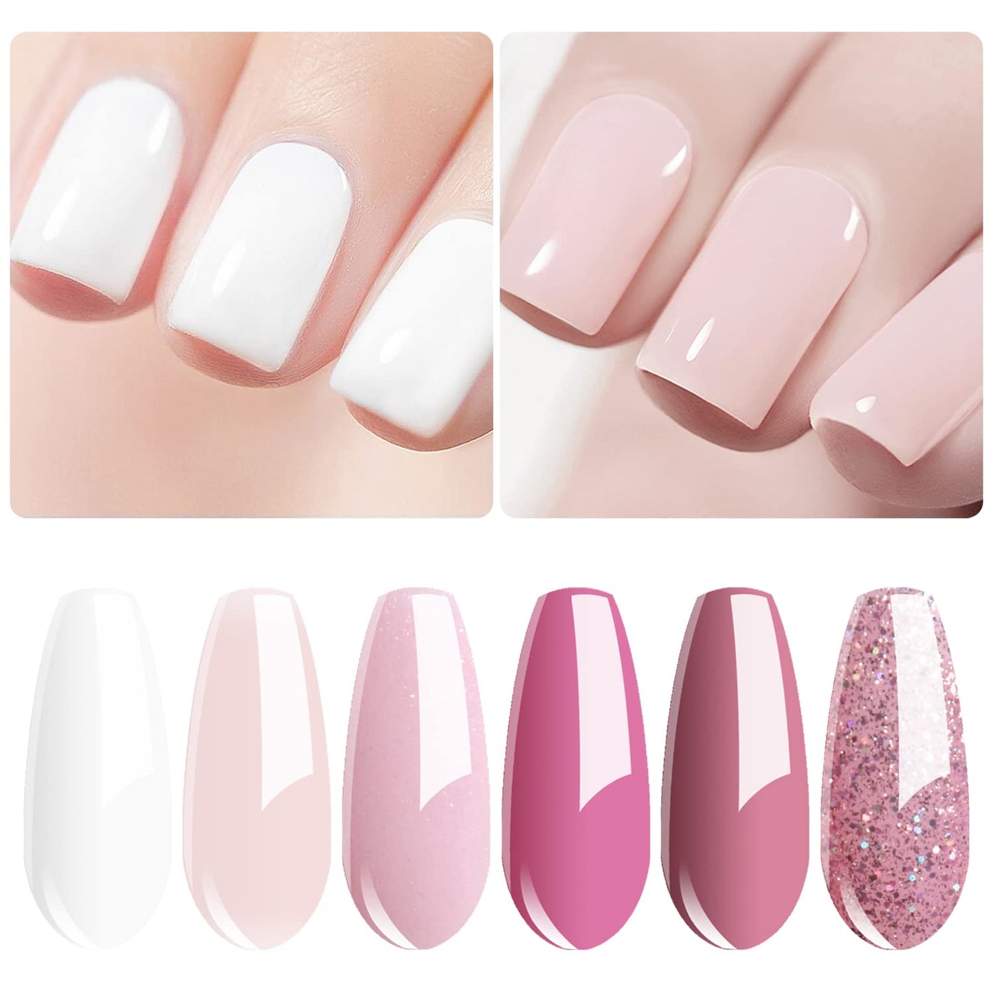 Vishine Gel Nail Polish Starter Kit with 48W SUNOne UV LED Nail Lamp Speed Dryer Manicure Tools 6 Pretty Colors Gel Polish Base and Top Coat #01 Beauty & Personal Care Vishine