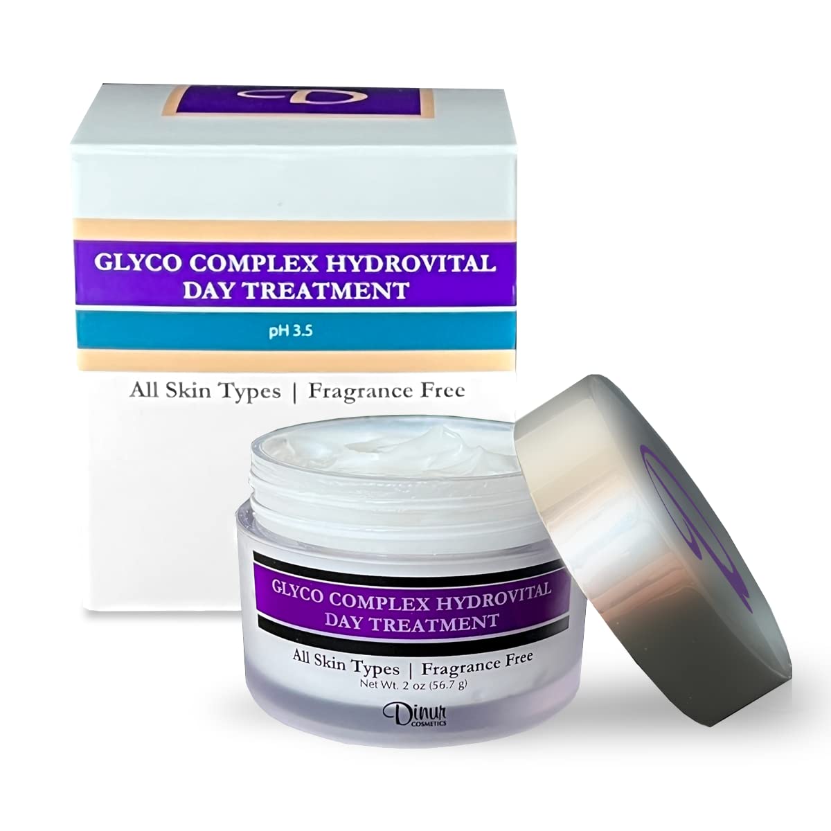 Dinur Cosmetics Glyco Complex Day Treatment Lightweight Moisturizing Cream with Glycolic Acid Exfoliating & Hydrating Formula for Smoother Radiant Beauty & Personal Care Dinur Cosmetics