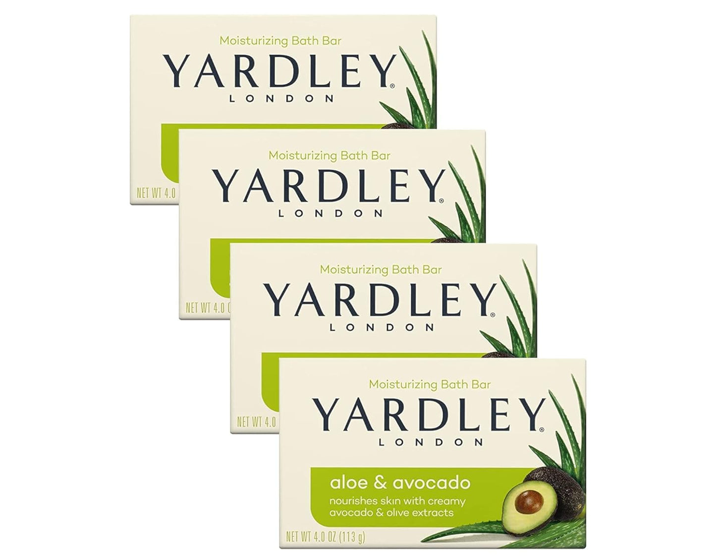 Yardley London Fresh Aloe Bar - Aloe & Avocado - 4.25 oz - 4 ct Beauty & Personal Care Yardley