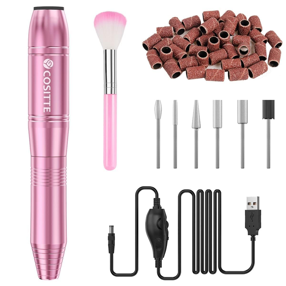 COSITTE Electric Nail Drill,USB Electric Nail Drill Machine for Acrylic Nail Kit,Portable Electric Nail File Polishing Tool Manicure Pedicure Kit Beauty & Personal Care COSITTE