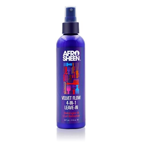 Afro Sheen Velvet Flow 4-in-1 Leave-in Spray. Protects hair against heat, detangles, and moisturizes. 8oz. Beauty & Personal Care Afro Sheen
