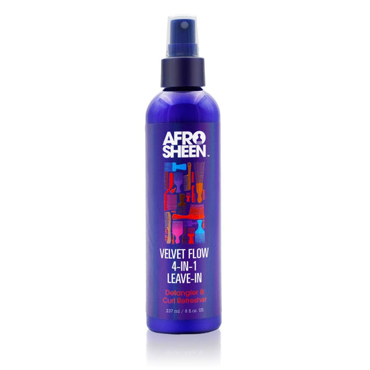 Afro Sheen Velvet Flow 4-in-1 Leave-in Spray. Protects hair against heat, detangles, and moisturizes. 8oz. Beauty & Personal Care Afro Sheen