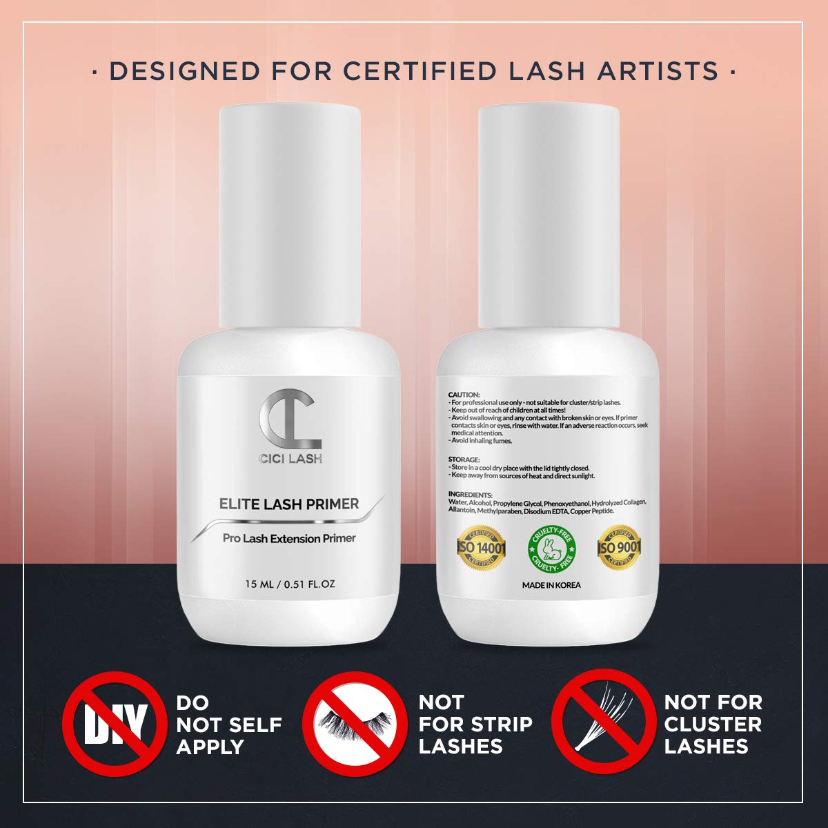 Elite Eyelash Extension Primer/Pre-Treatment (15ml) - Professional Lash Cleanser & Protein Oil Remover For Individual Mink Eyelash Extensions | Beauty & Personal Care CICI Lash