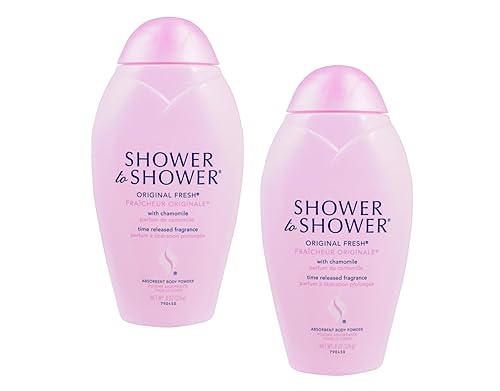 Shower to Shower Original Fresh Body Powder with Chamomile for Men & Women, Talc Free, Sweat Absorbing, Prevents Chafing & Odor 8 OZ (Pack of 2) Beauty & Personal Care Shower To Shower