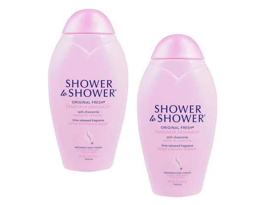 Shower to Shower Original Fresh Body Powder with Chamomile for Men & Women, Talc Free, Sweat Absorbing, Prevents Chafing & Odor 8 OZ (Pack of 2) Beauty & Personal Care Shower To Shower