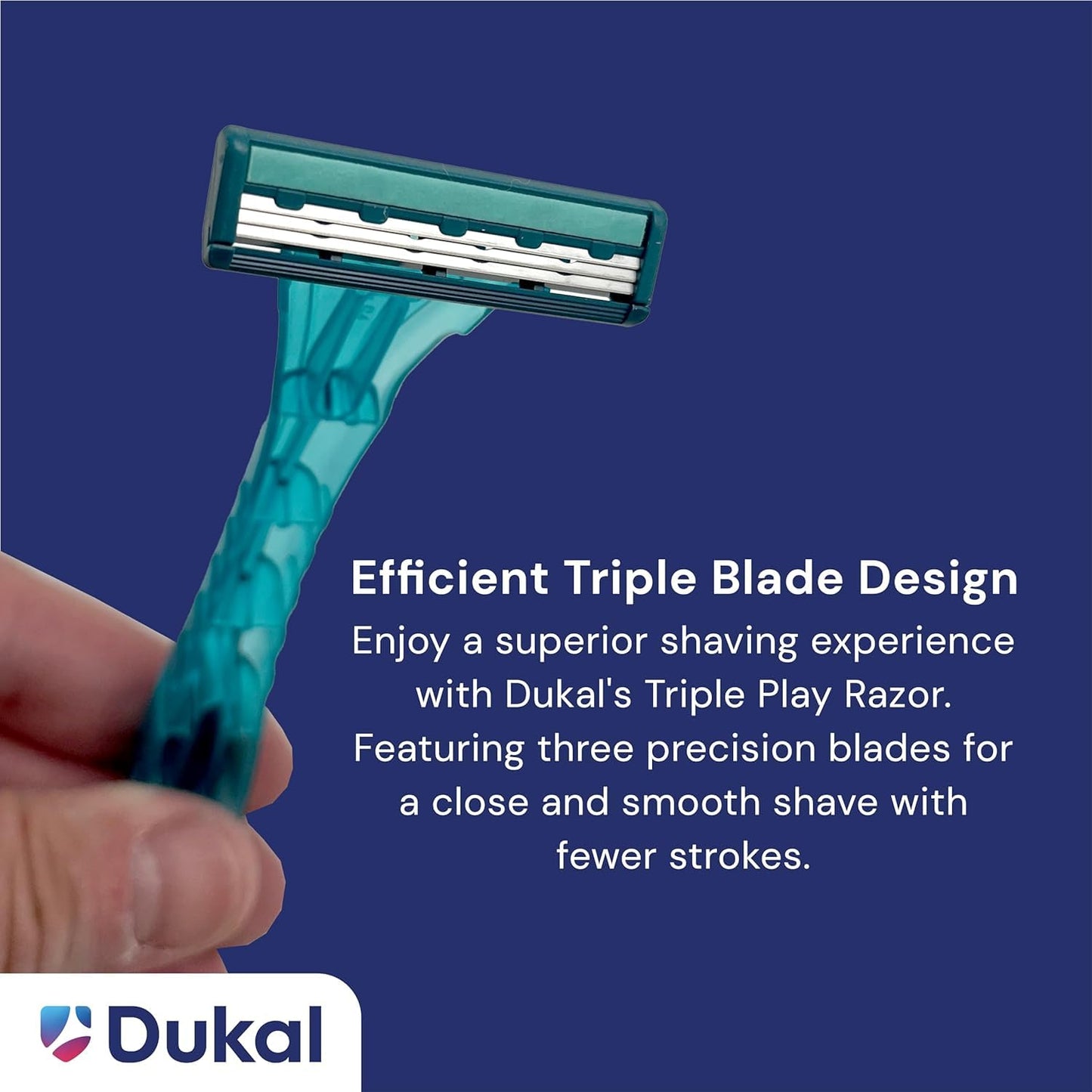 DawnMist Triple Play Razors - Triple Blade with Lubricating Strip, Single Edge, Teal, 2 Pack (20 Count) Beauty and Personal Care DawnMist