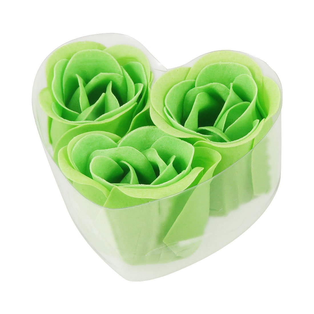 Ruilogod Green Faux Fragrant Bathing Bath Rose Petals 3 Pcs w Heart Box (id: bc7 4cf 0cf a4a 9a6 Beauty and Personal Care Ruilogod