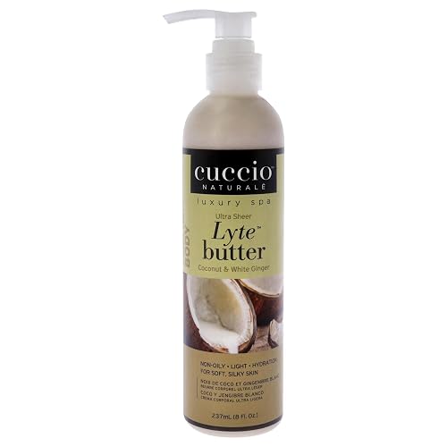 Cuccio Naturale Lyte Ultra-Sheer Body Butter - Replenishing Scented Moisturizer Cream - Deep Hydration To Repair Dry Skin - All Natural, Cruelty-Free Beauty & Personal Care Cuccio