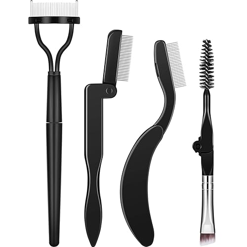 Boao 4 Pieces Folding Eyebrow Comb Eyelash Comb Lash Separator Tool Eyelash Grooming Brush for Making Up Supplies Tools(4 Pieces,Style A) Beauty & Personal Care Boao
