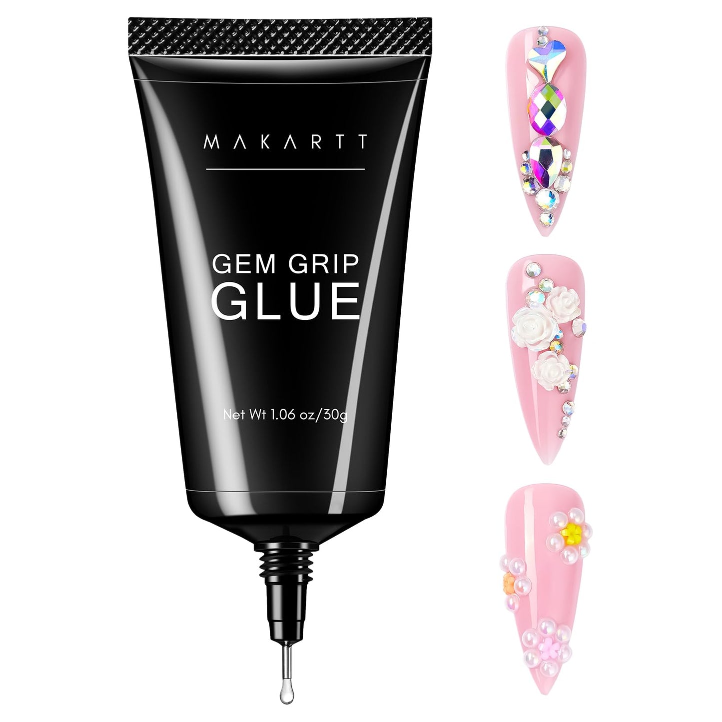 Makartt No Wipe Rhinestone Glue for Nails, 30G Super Strong Nail Charm Glue Bling Gel for 3D Decorations Nail Art Gems Jewelry Diamond for Nail Techs Beauty and Personal Care Makartt