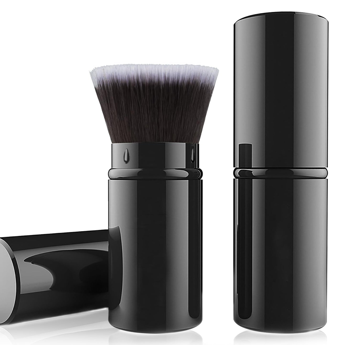 Falliny Makeup Brushes, Retractable Travel Kabuki Powder Foundation Brush, Portable Face Liquid Foundation Sunscreen Brush with Cover for Blending Beauty & Personal Care Falliny
