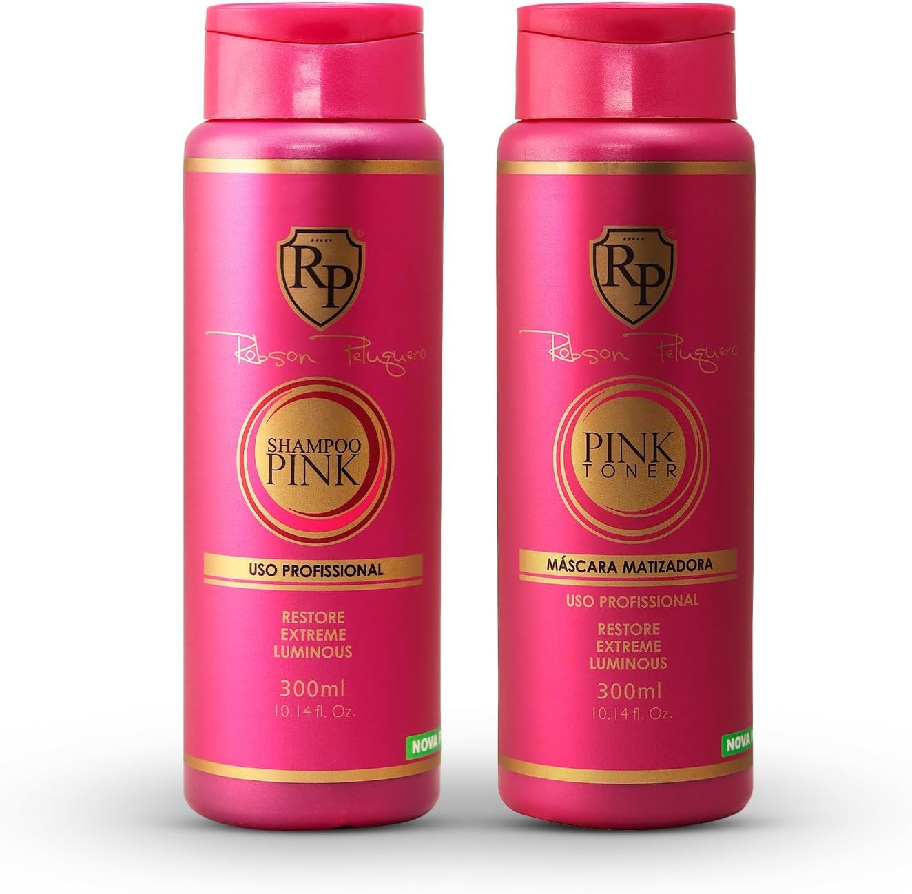 Robson Peluquero Pink Toning Kit | Hair Toner Gloss + Shampoo | Creates Champagne & Neutral Blonde for Brassy, Bleached & Highlighted Hair, Hydrates Beauty & Personal Care Robson Peluquero