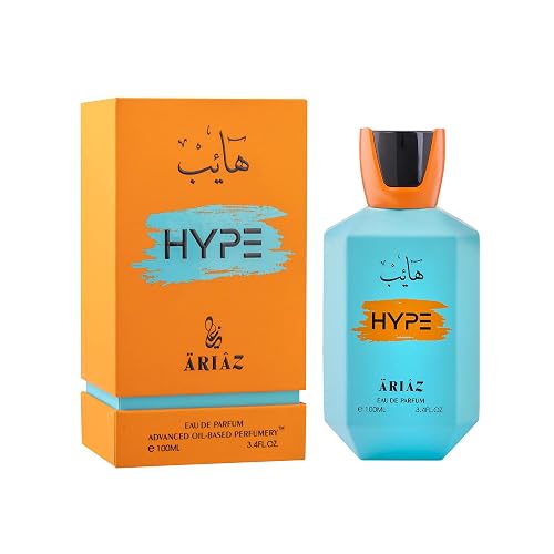 ARIAZ Hype Men's Eau De Parfum - Fresh Citrus & Woody Fragrance to Hold the Attention with Bergamot, Labdanum, Ginger & Ambroxan - Long Lasting Beauty & Personal Care ARIAZ