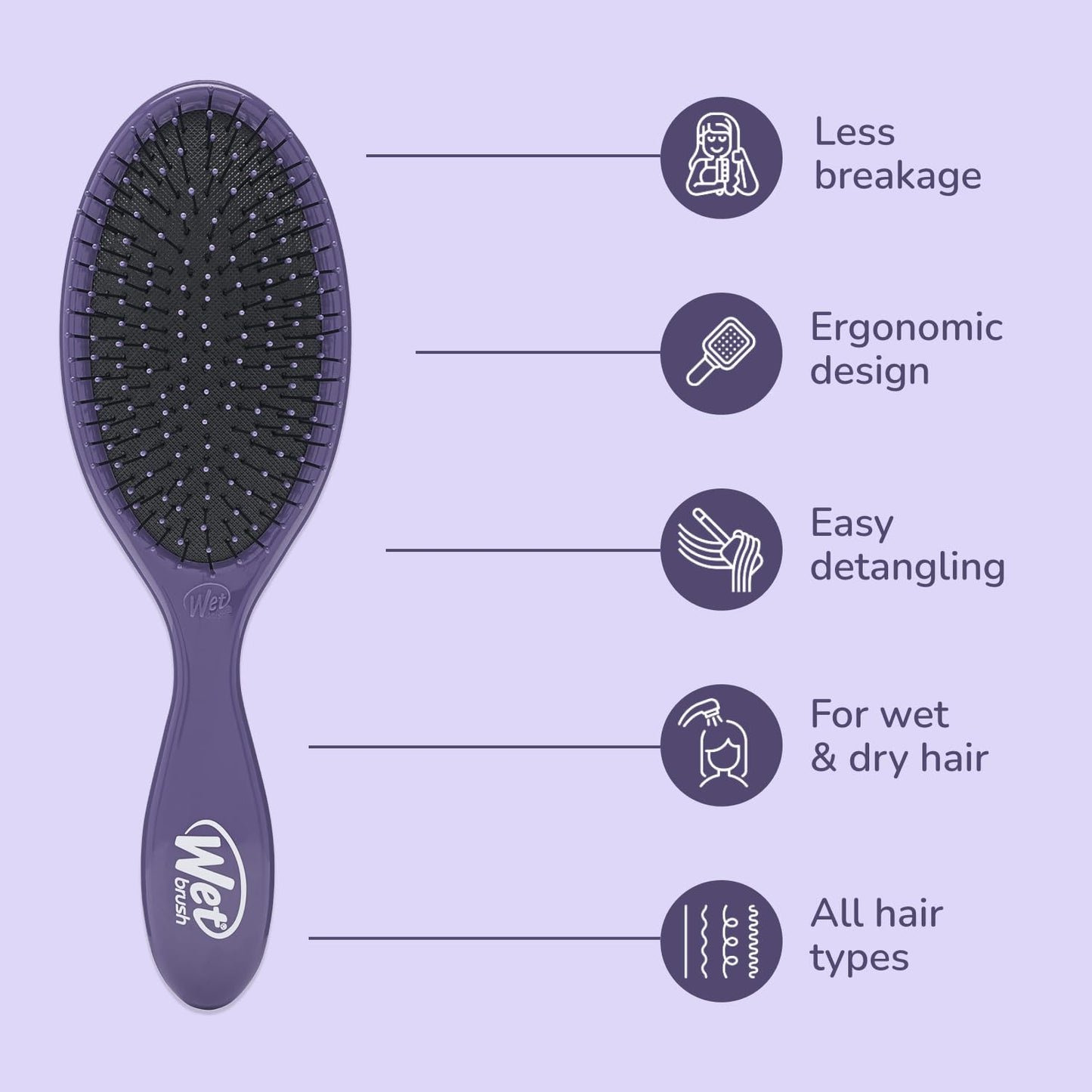 Wet Brush Original Detangler Hair Brush, Amazon Exclusive Purple - Ultra-Soft IntelliFlex Bristles - Detangling Hairbrush Glides Through Tangles Beauty & Personal Care Wet Brush