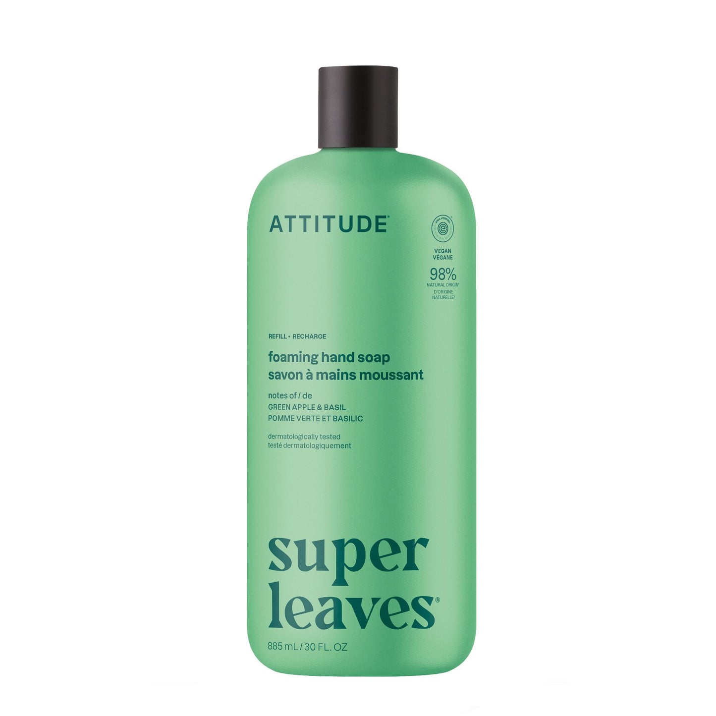 ATTITUDE Foaming Hand Soap Refill, EWG Verified, Natural & Plant-Based Hand Wash, Gentle & Moisturizing, Vegan, Green Apple & Basil Scent, 30 Fl Oz Beauty & Personal Care ATTITUDE