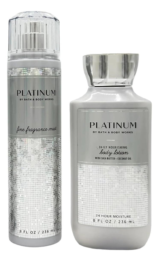 Bath & Body Works Fragrance Mist and Lotion Bundle - 2 Piece Set (Platinum)