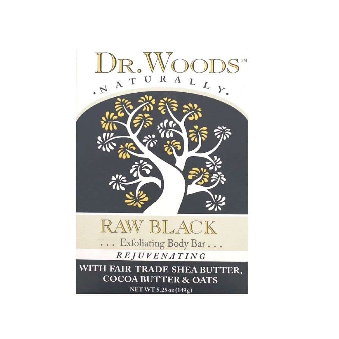 Dr Woods Bar Soap Raw Blk Size 5.25z Dr Woods Bar Soap Raw Blk 5.25z Beauty & Personal Care Dr. Woods