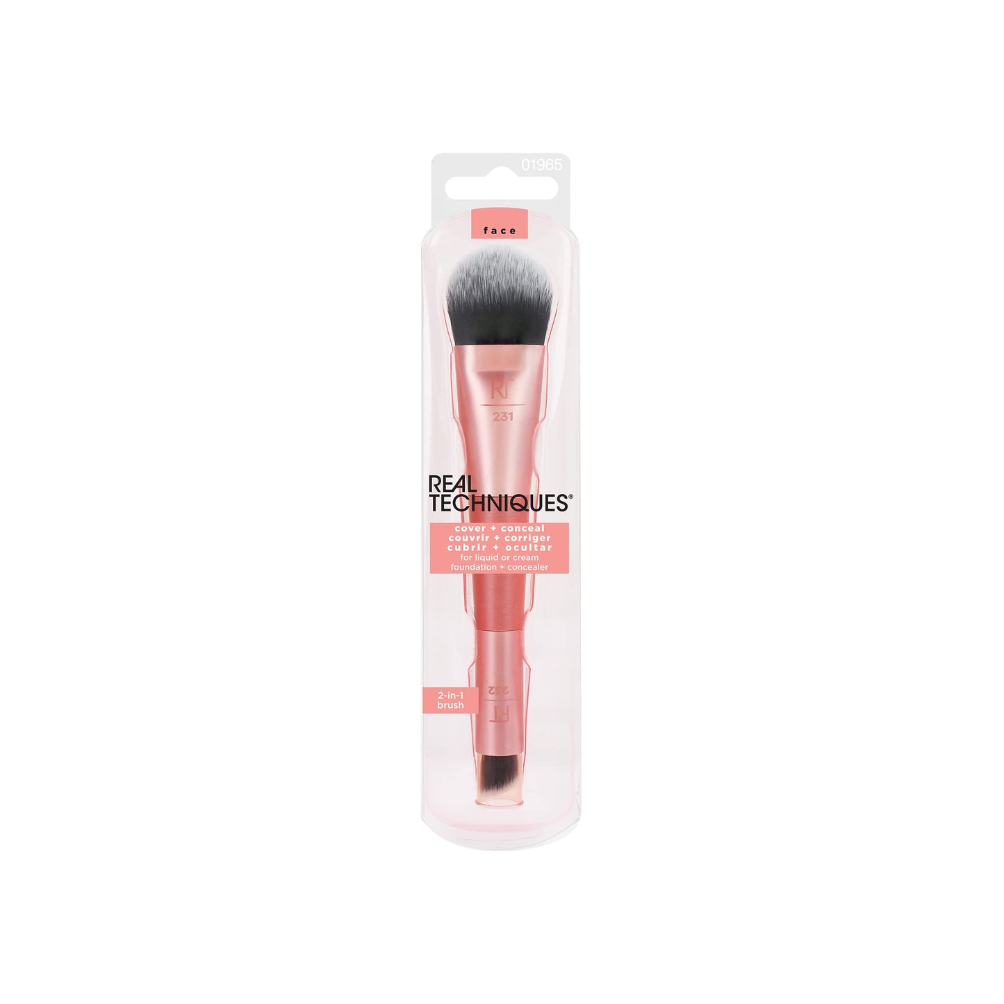 Real Techniques Cover & Conceal Dual Ended 2-in-1 Makeup Brush, For Flawless Foundation Coverage, Smooths and Conceals, Covers Blemishes Beauty & Personal Care Real Techniques