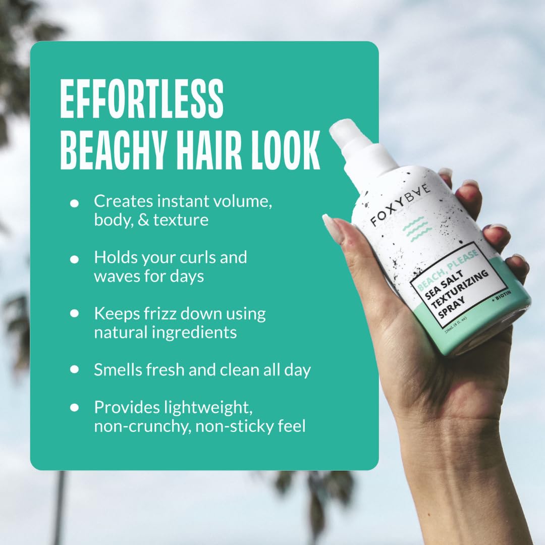 FoxyBae Sea Salt Spray for Hair - with Biotin - Texture, Texturizing, Volumizing, Thickening - for Men & Women - 8 Fl Oz Beauty & Personal Care FoxyBae