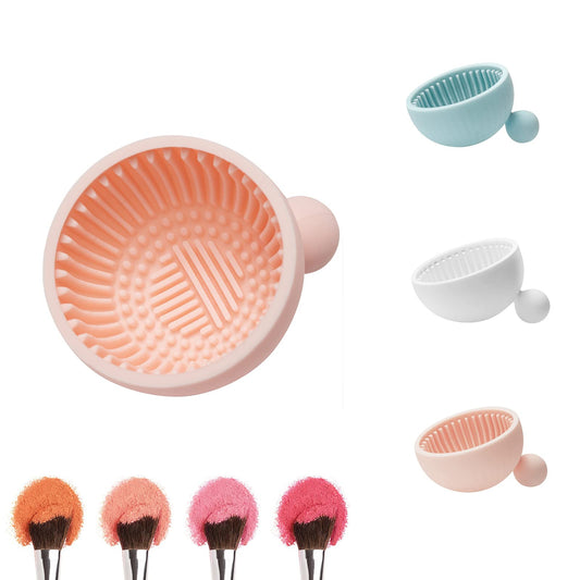 Makeup Brush Cleaner Mat?Silicone Make Up Cleaning Brush Scrubber bowl Portable Washing Tool Cosmetic Brush Cleaners for Gir?Easy Clean Beauty & Personal Care Asion