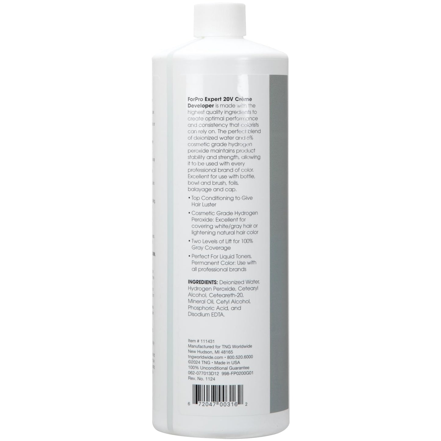 ForPro Expert 20 Volume Crème Developer, 32 Fl Oz - for Hair Lightening, Gray Coverage & Color Deposit with Standard Lift Beauty & Personal Care ForPro Professional Collection