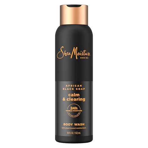SheaMoisture African Black Soap Body Wash Calm and clearing body wash for 24H Visible Moisture for Healthy, Glowing 18 Oz Beauty & Personal Care Shea Moisture