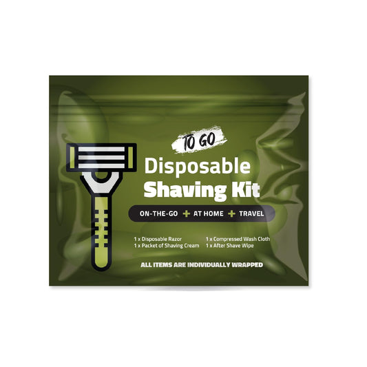 Compact Shaving Kit - Travel Shaving Essentials for Men & Women - Includes Disposable Razor, Shaving Cream, Washcloth & Aftershave Wipe - Hygiene Kit Beauty and Personal Care pH Advantage